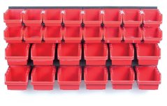 Set pladnjev 28 kosov + plastično stojalo, črna/rdeča kombinacija