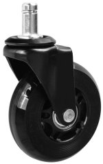 Set de roți pivotante negre pentru scaun, 75 mm, capacitate de încărcare 45 kg, 5 piese, GEKO