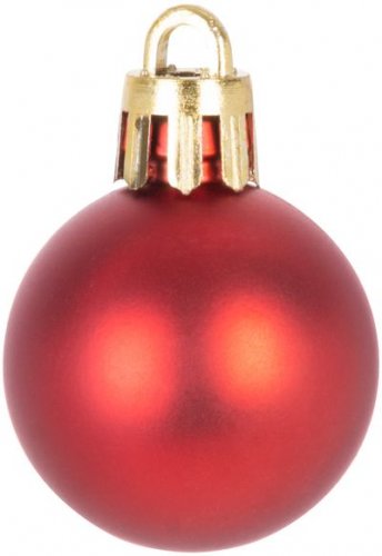 MagicHome karácsonyi labdák, 12 db, 3 cm, piros, karácsonyfára