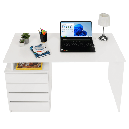 PC stůl, bílá, HANY NEW