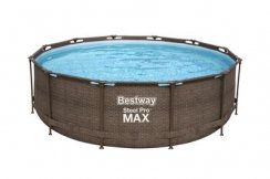 Bestway® Steel Pro Max™ Pool, 56709, Rattanmuster, Filter, Pumpe, Leiter, 3,66 x 1,00 m
