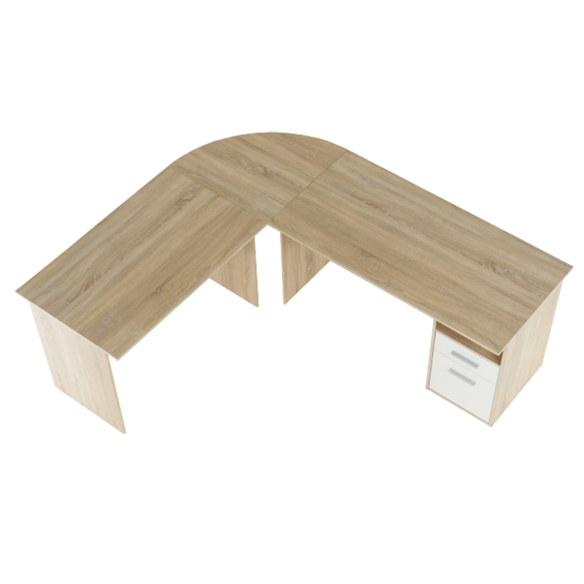 Eck-PC-Schreibtisch, Sonoma-Eiche/Weiß, MAURUS NEW MA11