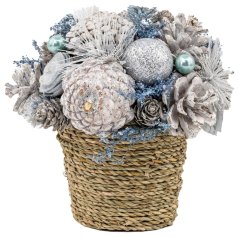 Ikebana MagicHome Weihnachten, Natur, Creme, 19x19 cm