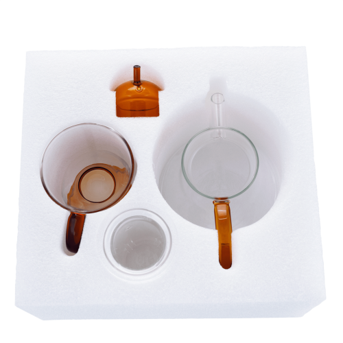 TEMPO-KONDELA KONVO, Teekanne mit Sieb und Tasse, 500 + 180 ml, Glas