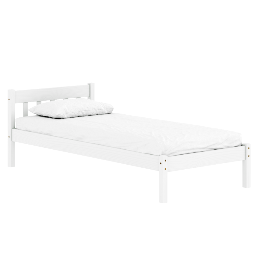 Bett mit Lattenrost, weiß, Kiefernholz, 90x200, MAVIL