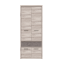 Kleiderschrank 4D1S, Nairobi Kastanie/Onyx, JESI NEU
