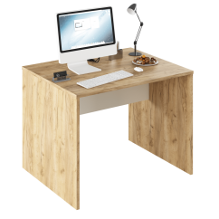 PC-Schreibtisch, Eiche Artisan/Weiß, RIOMA TYP 12