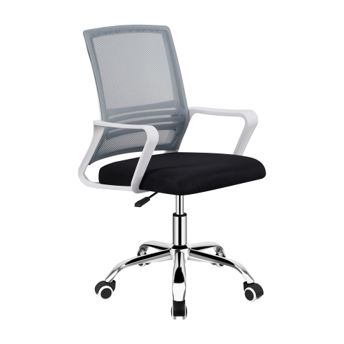 Kancelářská židle, síťovina šedá/látka černá/plast bílý, APOLO 2 NEW