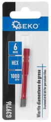 6 mm-es gyémántcsiszolású fúrószár, 6-HRAN rögzítés, GEKO