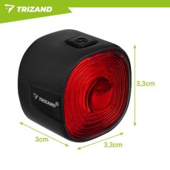 Červená lampa na bicykel Trizand
