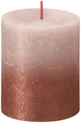 Lumanare bolsius Rustic, Craciun, Sunset Misty Pink+ Amber, 80/68 mm