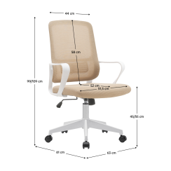 Bürostuhl, beige/weiß, SALOMO TYP 1