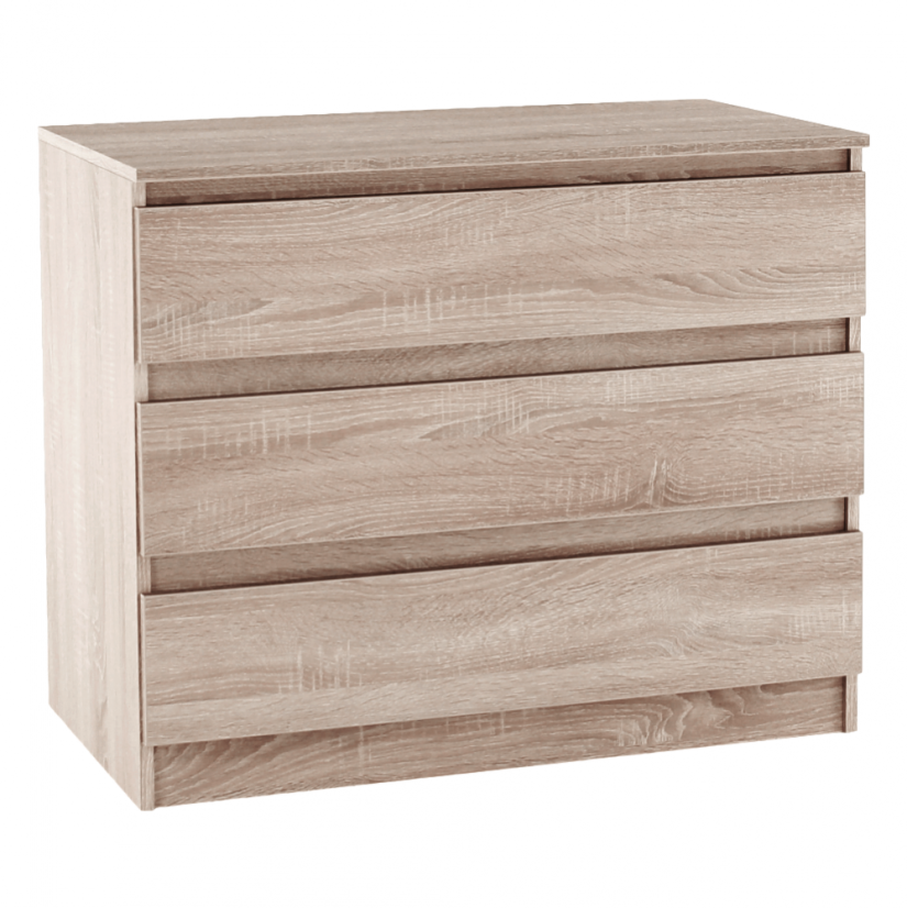 Komoda s 3 ladice, sonoma hrast, HANY NEW 003