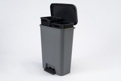 Koš Curver® COMPATTA BIN, 23 lit.+23 lit., 29.4x49.6x62 cm, černý/šedý, na odpad
