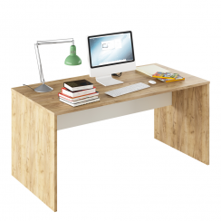Masă de birou, stejar artizan/albă, RIOMA TYP 16