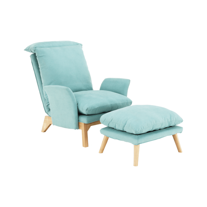 Sessel mit Untergestell, Mint/Natur, ZANDER