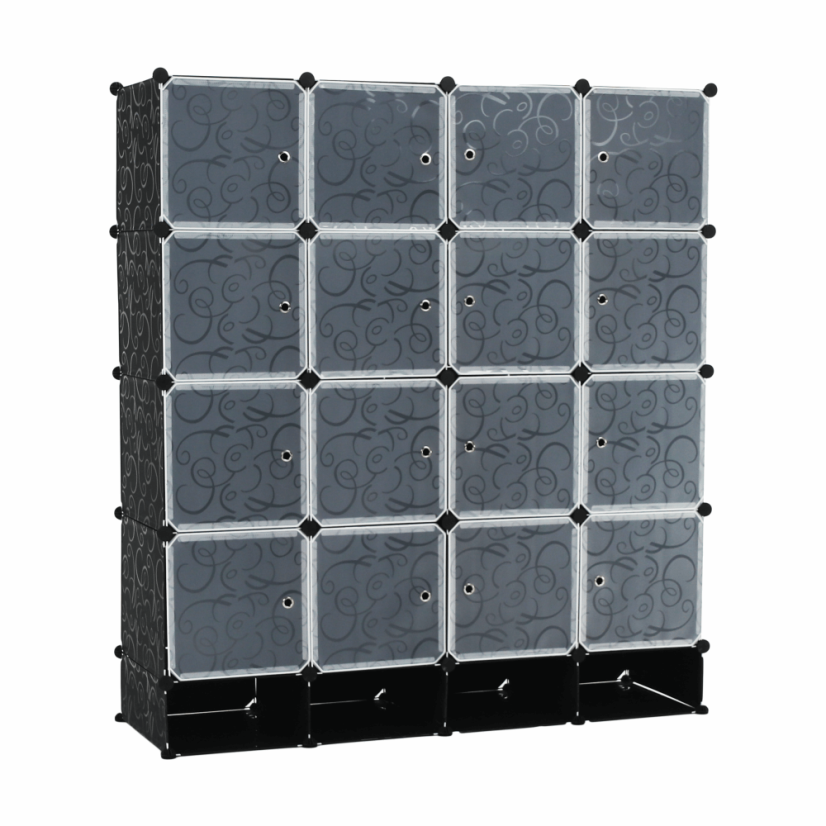 Modularni ormarski organizator, crna/mliječno bijela, RODAN TIP 2
