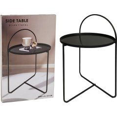 65 cm-es fém kisasztal, fekete