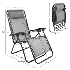 Gartenliegestuhl, hellgrau, GERALD NEU
