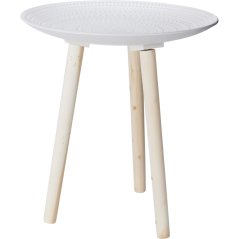 Összecsukható, kerek asztal, 41 cm, fehér