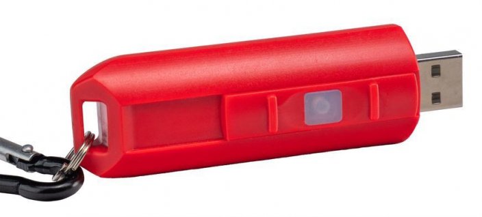Strend Pro Keychain lučka, obesek za ključe, obesek, s karabinom, kombinacija barv, 75 lm, USB polnjenje, 74x25x15 mm, prodajna škatla 24 kos.