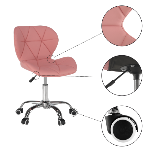 Krzesło biurowe, różowy/chrom, ARGUS NEW