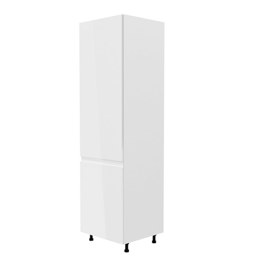 Skříňka na chladničku, bílá/bílá extra vysoký lesk, levá, AURORA D60ZL
