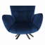 Dizajnerski vrtljivi stol, modra tkanina Velvet/črna, KOMODO