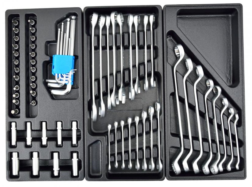 Werkzeugschrank mit 7 Schubladen, bestückt mit 272 Werkzeugen, 690x455x975 mm, GEKO