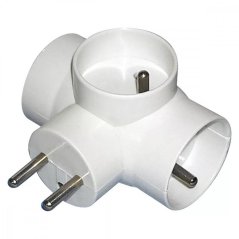 Gniazdo rozgałęźne okrągłe 3x białe /9562224/ KLC