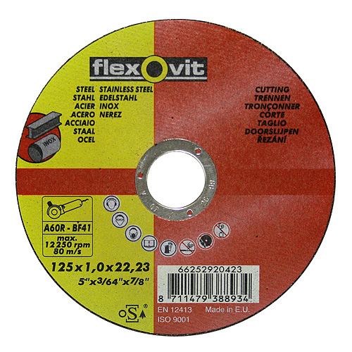 Disc FlexOvit 20421 115x1,0 A60R-BF41, tăiere pentru metal și oțel inoxidabil