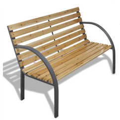 Vrtna klupa, crna/natur, LACEA