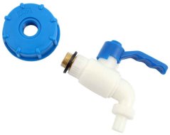 Ventil für Mauser 1000 l Tank, Gewinde 1/2";, Ausgang 1/2";