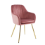 Designer-Sessel, rosa Samtstoff/Gold-Chrom-Gold, ADLAM NEU