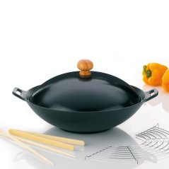 36 cm-es öntöttvas wok kiegészítőkkel, 5 darabos szett