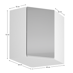 Oberschrank, Weiß/Grau Extra Hochglanz, AURORA G60N