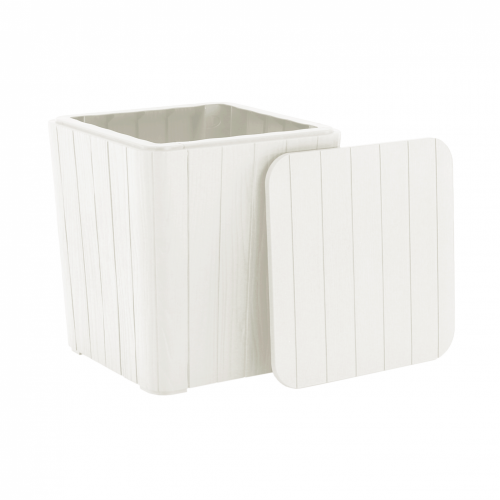 Zahradní úložný box/příruční stolek, bílá, IBLIS