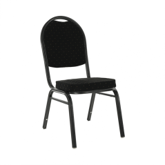 Stuhl, stapelbar, Stoff schwarz/graues Gestell, JEFF 2 NEU