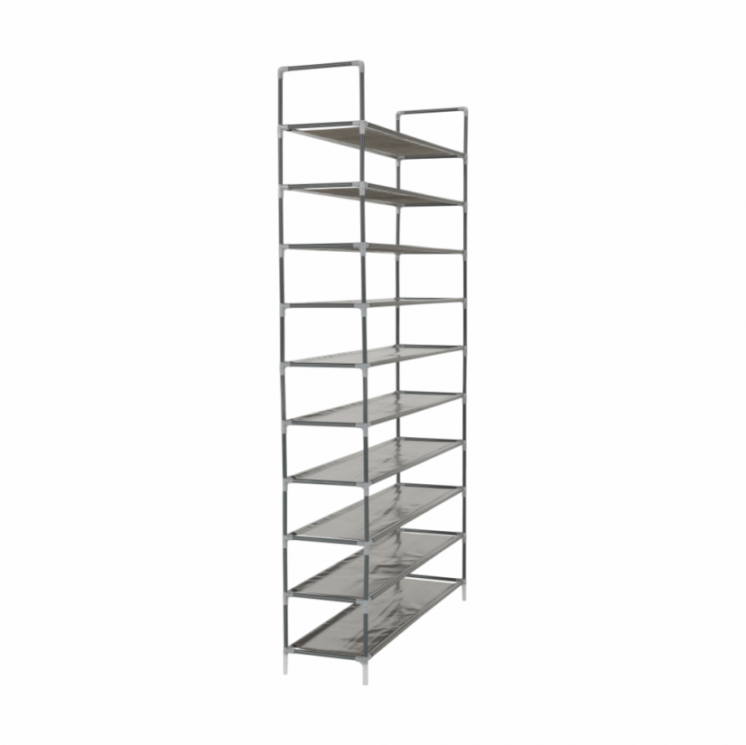 10-reihiges Schuhregal, grau, FILOU