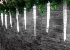 MagicHome Weihnachts-Eiszapfenkette, 352 LED kaltweiß, 16 Eiszapfen, Wasserfalleffekt, 230 V, 50 Hz, IP44, außen, Beleuchtung, L- 4,50 + 5 m