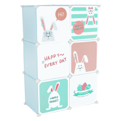 Modularer Kinderschrank, blau/Kindermuster, EDRIN