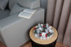 MagicHome Weihnachtskranz, Natur, Weiß, Advent, 30 cm