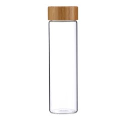Lahev skleněná přenosná s bambusovým víkem 600 ml Lahev skleněná přenosná s bambusovým víkem 600 ml