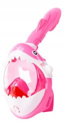 Maska do snorkelingu Shark, pełna, dla dzieci 4+, XS, różowa