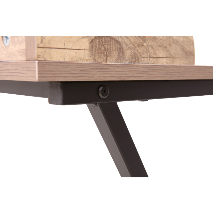 PC-Schreibtisch, Eiche/Schwarz, OFFICE