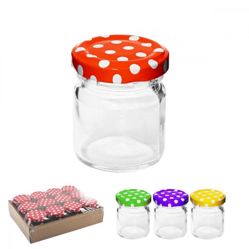 Einmachglas TO 43, 40 ml, Klarglas, 12 Stück, Punktdeckel