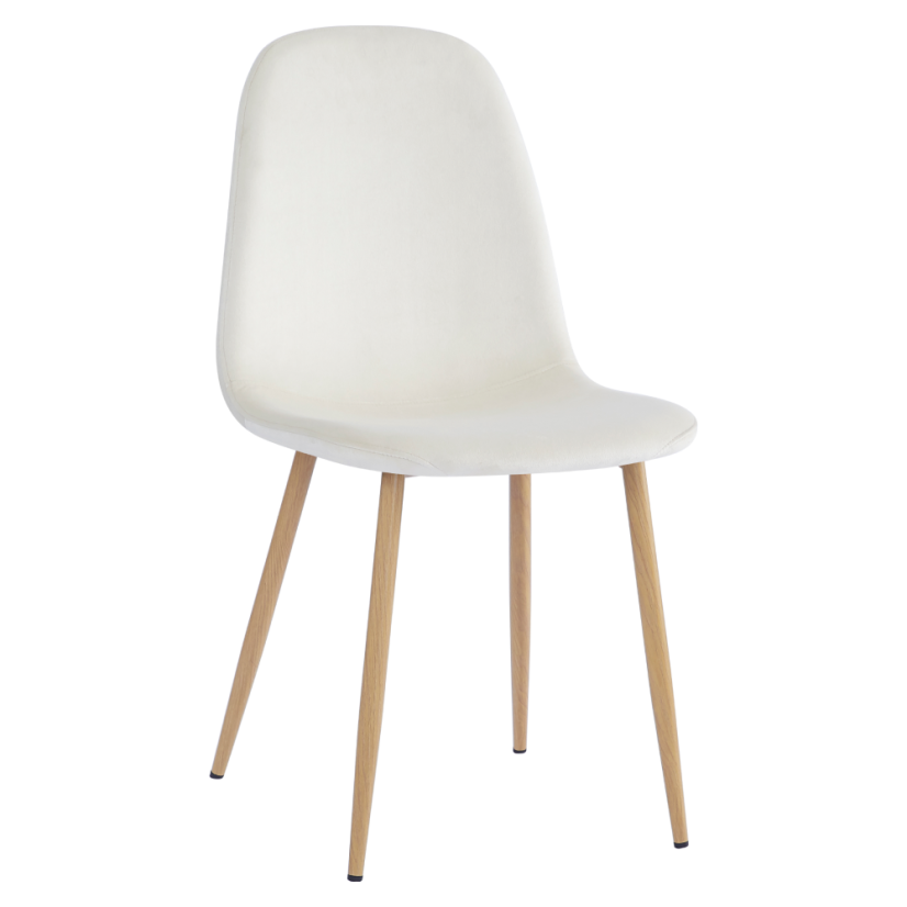 Stuhl, beige Dulux Velvet Stoff/Buche, LEGA NEU - SALE
