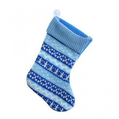 MagicHome božićni ukras, čarapa, plava, božićni motiv, pak. 5 kom