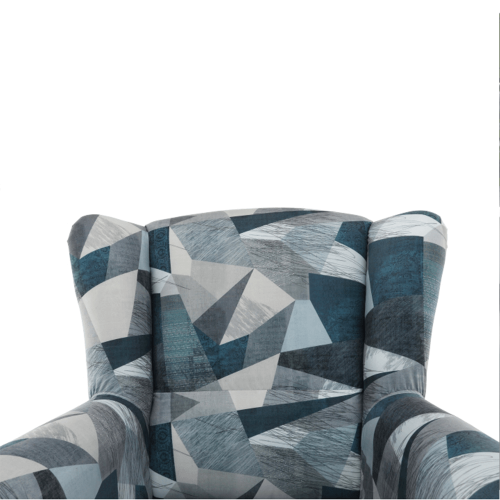 Fotelja, tkanina sivo-plavi uzorak, CHARLOT