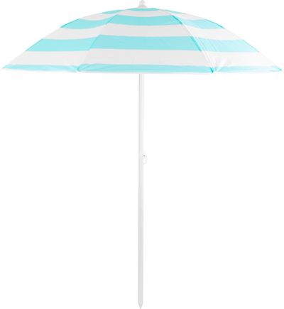 Umbrela de soare Dalia, 180 cm, 32/32 mm, cu balama, turcoaz/alb